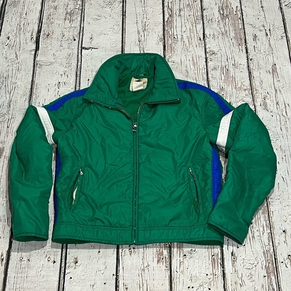 Vintage 1980s Number #1 Ski Skiing Snowboarding Women's Zip Up Jacket - Picture 1 of 10